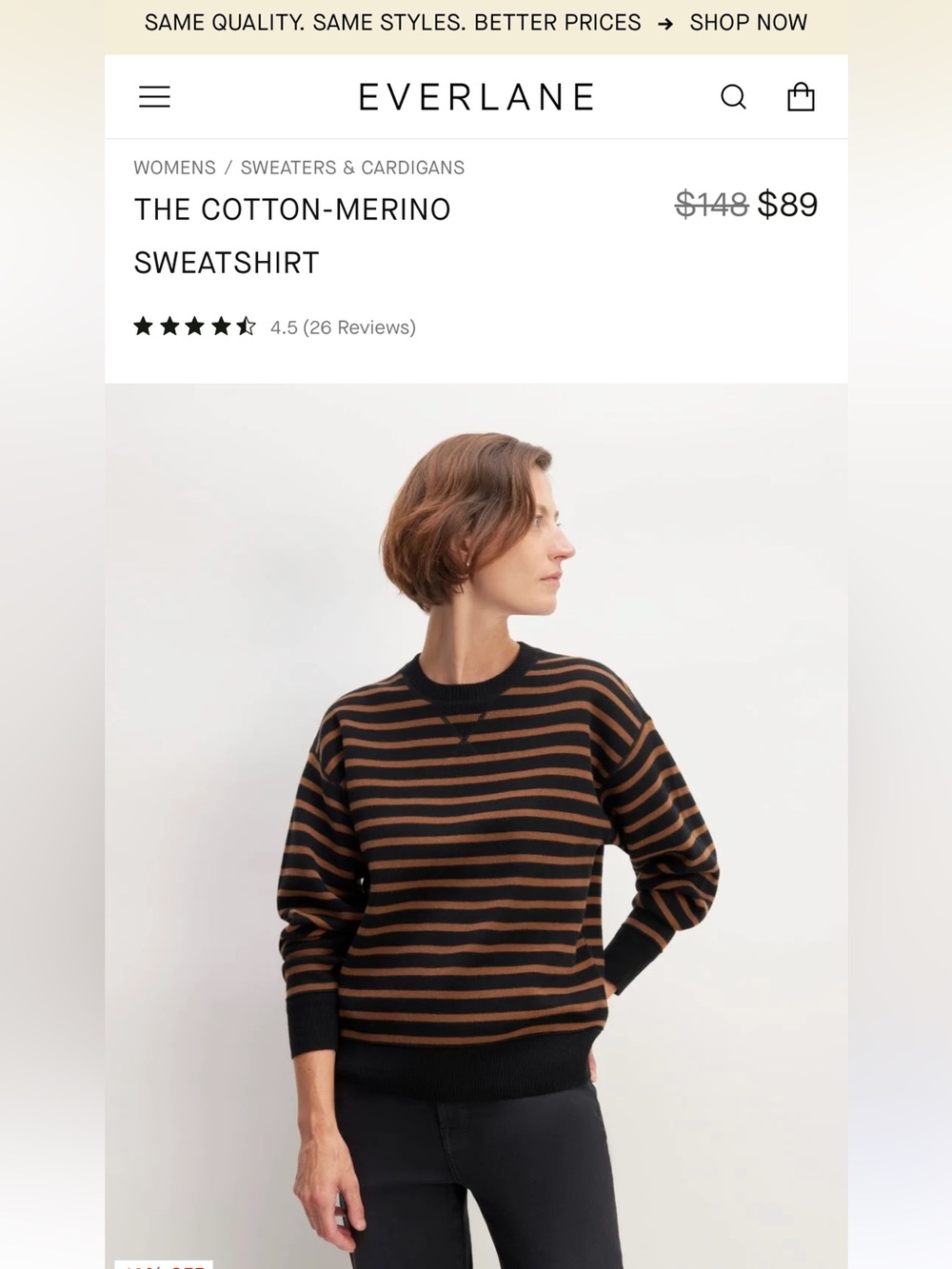 Everlane Cotton-Merino Sweatshirt